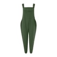 thumbnail image 4 of B91xZ Overalls Women One Piece Sleeveless Wide Leg Long Pant Rompers with Pockets,Green XL, 4 of 5
