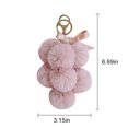 thumbnail image 2 of Faux Fur Ball Keychain Bowknot Grape Design Pom Pom Ball Charm Purse Pendant, 2 of 10