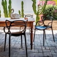 thumbnail image 3 of Heavenly Collection | Modern Black Plastic Side Chair - Mid-Century Molded Dining Chair - Ideal for Kitchen, Dining Room & Patio | Set 2, 3 of 8
