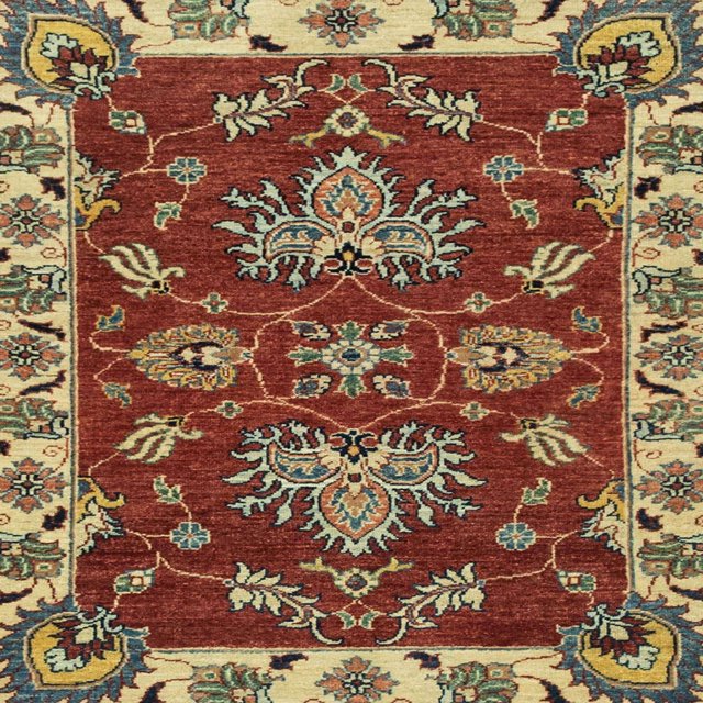 Ahgly Company Tapis d'Intérieur Carrés Abstraits Cuivre Vert Abstraits pour Aire, 4 Pieds Carré