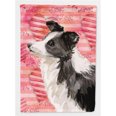 Carolines Treasures BB9478GF Border Collie Love Flag Garden Size