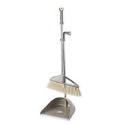 Broom and Dustpan Set Standing Upright Dust Pan with Long Handle Ideal for Dog Cat Pets Home Use