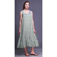 thumbnail image 4 of Bimba Light Steel Blue Floral Rabbit & Birds Sleeveless Cotton Nightgowns For Women Printed Mid-Calf Length Sleepwear Small, 4 of 6