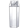 thumbnail image 2 of 500Ml/1000Ml Clear Milk Carton Water Bottle Leak-proof Milk Box Water Bottle with 2 Spouts Portable Reusable Milk Bottles Water Juice Tea Container for Travel Sports Camping Use, 2 of 10