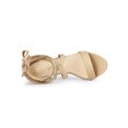 thumbnail image 4 of BLISSFUL STEP Sandales pour Femmes Couleur Unie Talons Blocs Moyens Sandales à Lacets Beige 9.5, 4 of 8