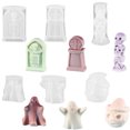 thumbnail image 2 of LCXmlly Silicone Making Mold DIY Ghost Tombstone Skull Silicone Mold Set Desktop Decoration Homemade Aromatherapy Scented Making Gypsum 2Pcs, 2 of 8