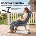 thumbnail image 4 of Outsunny Outdoor Rocking Chair and Table Set, Folding Bistro Set, Blue, 4 of 10