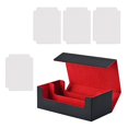 thumbnail image 4 of Bunblic Card Deck Box Can Holds 1200+ Cards Display Premium Sturdy Game Card Storage Black Red with White, 4 of 8