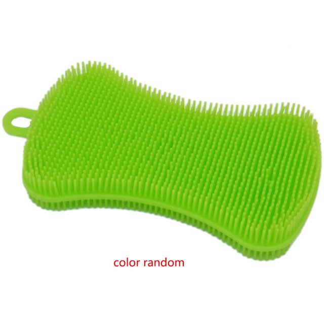 Silicone Sponges Dish Scrubber Kitchen Wash Heat-Resistant Non-Stick Heat-Resistant Cleaning Cleaning Brush Random Color Xingzhi
