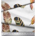 thumbnail image 2 of Soimoi Orange Rayon Fabric Artistic Feather Fabric Prints By Yard 42 Inch Wide, 2 of 3