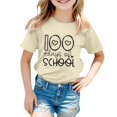 thumbnail image 1 of PMVFHDE Hauts pour Fille Été T-Shirt Graphique pour Fille Hauts d'Été pour Filles T-Shirts Mignons T-Shirts Graphiques pour Filles Mode Enfants Décontracté Imprimé Col Rond Ample Manches Courtes T-Shirt Haut Beige,12-13 Ans, 1 of 4