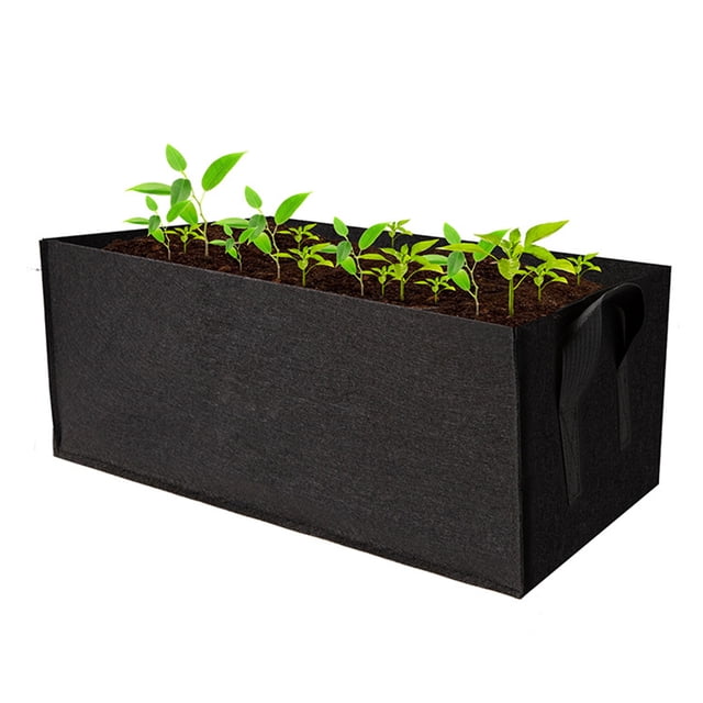 Rectangle Garden Grow Bags Planter Box Planting Beds Grow Pots with Handles Breathable Felt Planter