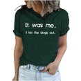 thumbnail image 4 of Penkiiy Hauts d'Été pour Femmes, T-Shirts Amples Unisexes Décontractés avec Impression de Lettres Manches Courtes Col Rond Blouse Hauts TG Vert, 4 of 6
