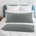 thumbnail image 2 of PiccoCasa 2Pcs Body Pillowcases Microfiber Pillow Covers, Standard Grey, 2 of 9