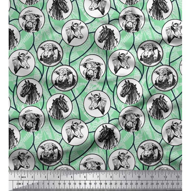 Soimoi Poly Georgette Fabric Rocket,Planet & Astronaut Animal Print Fabric by Yard 42 Inch Wide