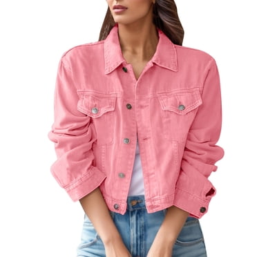 TJAZFJPA Veste en Denim Surdimensionnée Femmes Usée Femmes Vintage à Boutons Usée Courte Veste en Jean en Denim Manteau avec Poche Grande Taille Veste en Jean pour Femmes Veste en Jean Femmes Courte pour Robes