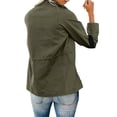 thumbnail image 3 of Innerwin Veste Militaire à Revers pour Femmes Automne Couleur Unie Ajustée Vert Armée m, 3 of 9