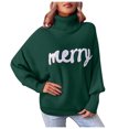 thumbnail image 1 of Timegard Chandails pour Femmes Imprimé de Noël Col Haut Manches Longues Hauts Ample Confortable Chandail Automne Hiver, 1 of 5