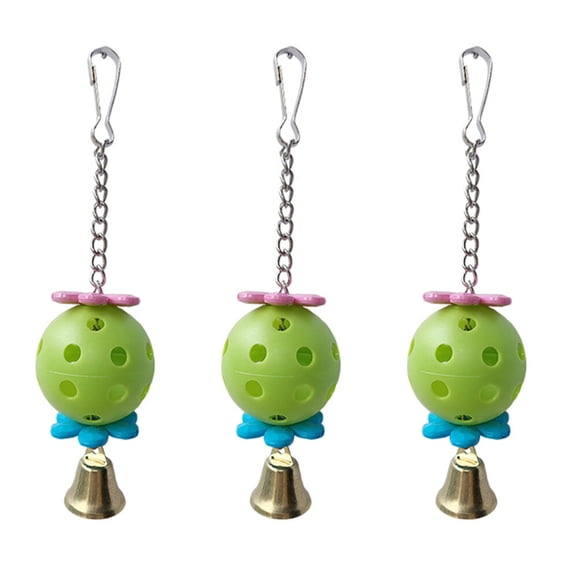 KAKOWELY 3Pcs Pet Birds Toy Beak and Nail Safety Bell Toys Birds Plaything (Random Color),7.09"X1.57"X1.57"