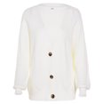 thumbnail image 2 of Women's V Neckline Button Down Knitwear Lantern Sleeve Basic Knit Cardigan Sweater Tops, 2 of 4