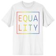 thumbnail image 1 of Pride - Equality Rainbow Gradient Outline White T-Shirt, 1 of 2