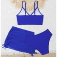thumbnail image 3 of MIASHUI Kids Swimsuit Girls 3 Piece Bathing Suit Bikini Set with Ruched Cover Up Skirt,Blue,11-12 Years, 3 of 6