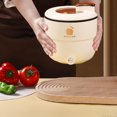 thumbnail image 4 of Estbridge Portable Electric Hot Pot Mini Rice Cooker  Household Small Ramen Pot Rice Cooking Pan for Steaming  Stir-Frying  Porridge & Noodle Soup  Kitchen Supplies  6.7”x6.7”x6.1”  1PC, 4 of 9