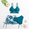 thumbnail image 2 of Splozh Girls 3pc Swimsuit Sets Girls Three Piece Swimsuit Set Comfortable and Breathable Stylish Three Piece with Adjustable Shoulder Straps Green,7-8 Years, 2 of 3