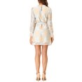 thumbnail image 3 of INSPIRE CHIC Women's Floral Print Lace Ruffle Crew Neck Casual Mini Dress, 3 of 7