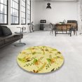 thumbnail image 4 of Ahgly Company Tapis d'Intérieur Ronds Transitionnels Orange et Or Lavables à la Machine, 8 Pieds Rond, 4 of 7