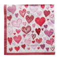 thumbnail image 1 of 20PCS Valentine's Day Heart Print Paper Napkins - for Table Decoration, 1 of 6