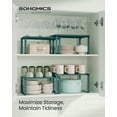 thumbnail image 3 of SONGMICS Cabinet Organizer Shelf, Set of 2 Kitchen Counter Shelves, Kitchen Storage, Spice Rack, Stackable, Expandable, Metal and Engineered Wood, Ivy Green, 3 of 5