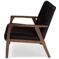 thumbnail image 4 of Allora Causeuse en Similicuir, Espresso Foncé et Noyer, 4 of 6