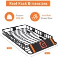 thumbnail image 4 of Bingirl Heavy-Duty Roof Rack, 200-Lb Capacity, Expandable Roof Basket, Powder-Coated Steel Frame for Rustproof Design, Compatible with SUVs, Trucks, and Jeeps,for Camping and Off-Roading, 4 of 6