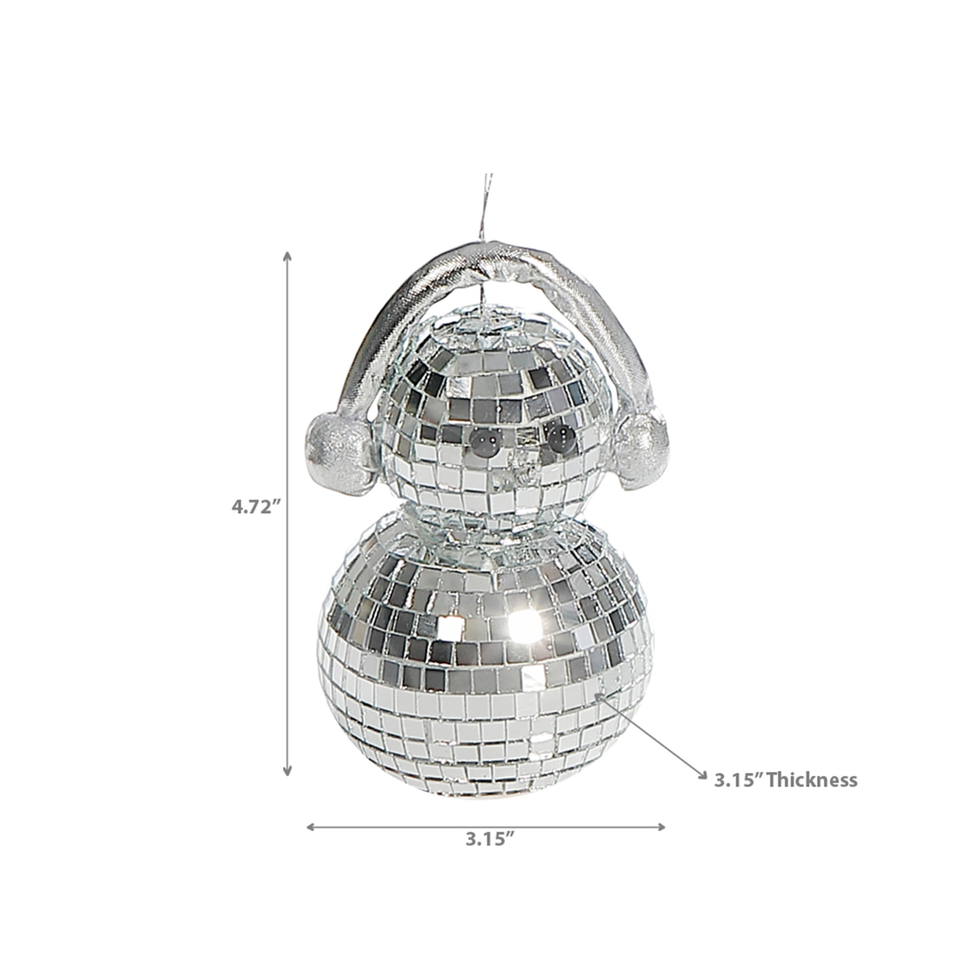 Bonhomme De Neige Disco Avec Cache-Oreilles (Argent) - Lot De 2