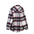 thumbnail image 2 of Kmbangi Women Plaid Print Coat, Long Sleeve Button-down Collar Jacket, 2 of 9
