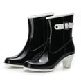 thumbnail image 2 of Punk Style Mid Snow Boots Womens Non-Slip Rain Boots High Heel Water Shoes, 2 of 9