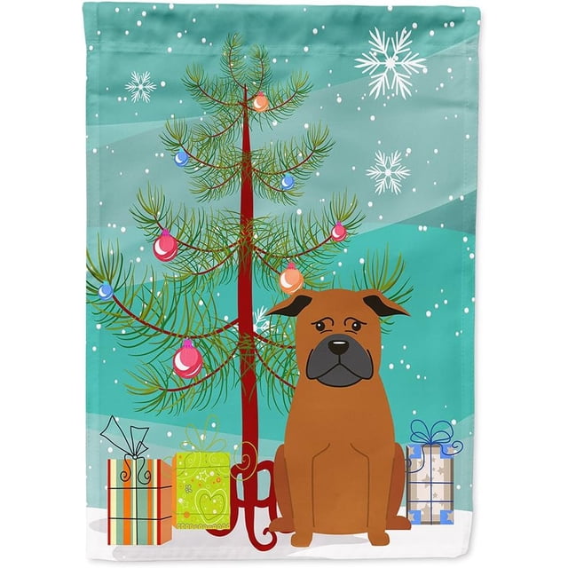 Caroline&#;s Treasures BBCHF Merry Christmas Tree Greater Swiss Mountain Dog House Flag Large Multicolor