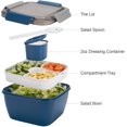 thumbnail image 1 of Salad Lunch Containers To Go, Salad Bowls With 3 Compartments, Salad Tupperware For Salad Toppings, 1 of 5