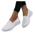 thumbnail image 3 of B91xZ Ballerines Classiques à Bout Rond Fermé pour Femmes Chaussures de Danse Décontractées Confortables, Blanc 9.5, 3 of 4