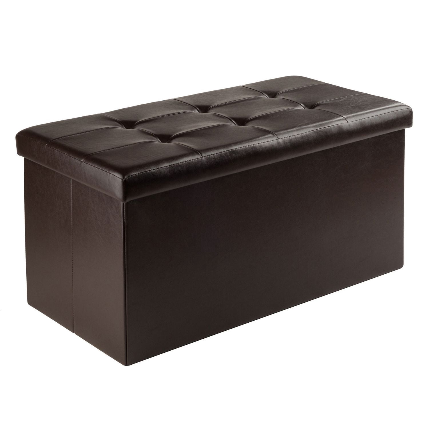 Winsome Ashford Faux Leather Ottoman with Storage