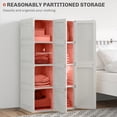 thumbnail image 4 of HOMCOM Portable Wardrobe Closet with 8 Cube Compartments Doors, 4 of 10