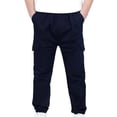 thumbnail image 1 of GDREDA Pantalon Garçon Pantalons Cargo Garçon Extensible Taille Élastique École Enfants Joggers en Sergé, 1 of 8