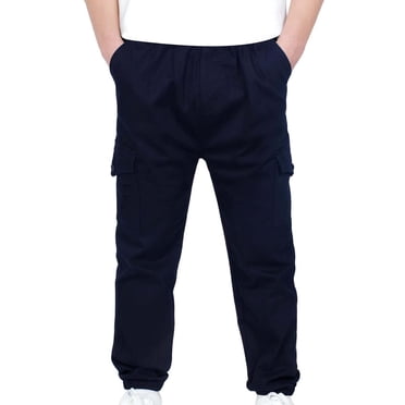GDREDA Boy’s Pants Boys Cargo Pants Stretch Elastic Waist School Kids Twill Joggers