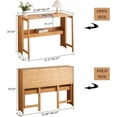 thumbnail image 2 of Collapsible Desk for Small Spaces,Solid Wood Computer Desk，Expandable Writing Study Table with Bookshelf,Home Office Fold Up Desks(33" W, Natural), 2 of 3