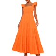 thumbnail image 1 of Jusqu'à 60 % de Rabais! pstuiky Robes d'Été Femmes Été Boho Smockées Robes de Plage Sans Manches à Bretelles Florales Fluides à Étages Fête Midi Décontractée Robe d'Été Loisirs Soldes Aujourd'hui Liquidation Blanc, 1 of 7