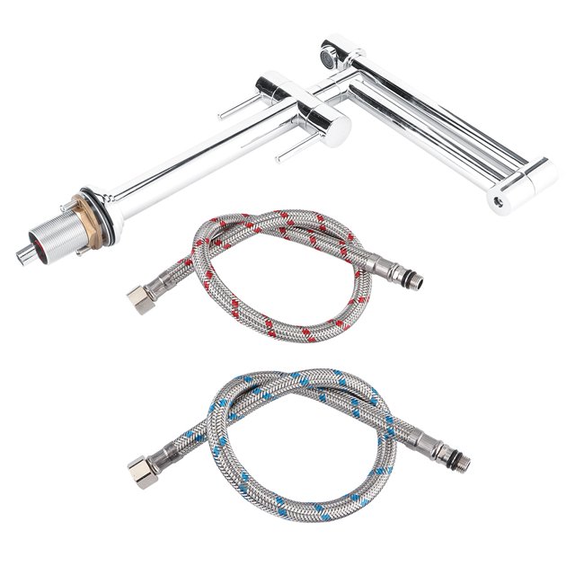 Kitchen Faucet,G1/2 Thread 360 Degrees Hotand Cold Mixing Water Faucet Folding Faucet Tried and Trusted