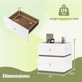 thumbnail image 3 of Costway 2 Pcs Table de Chevet Moderne à 2 Tiroirs avec Rangement Bord Surélevé pour Salon, 3 of 7