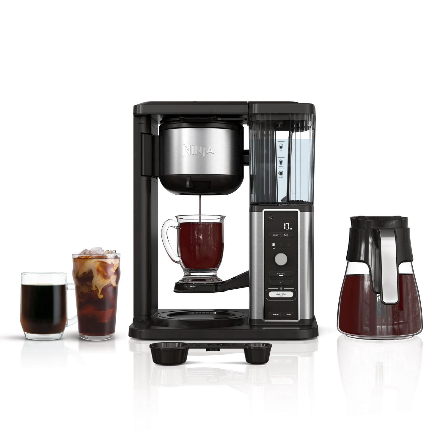 Ninja Hot & Iced, Single Serve or Drip Coffee Maker with Rapid Cold Brew 10 Cup Glass Carafe, CM360C