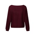 thumbnail image 3 of Innerwin Pull d'Hiver Chaud pour Femmes, Décontracté, Couleur Unie, Thermique, Rouge Vin m, 3 of 6